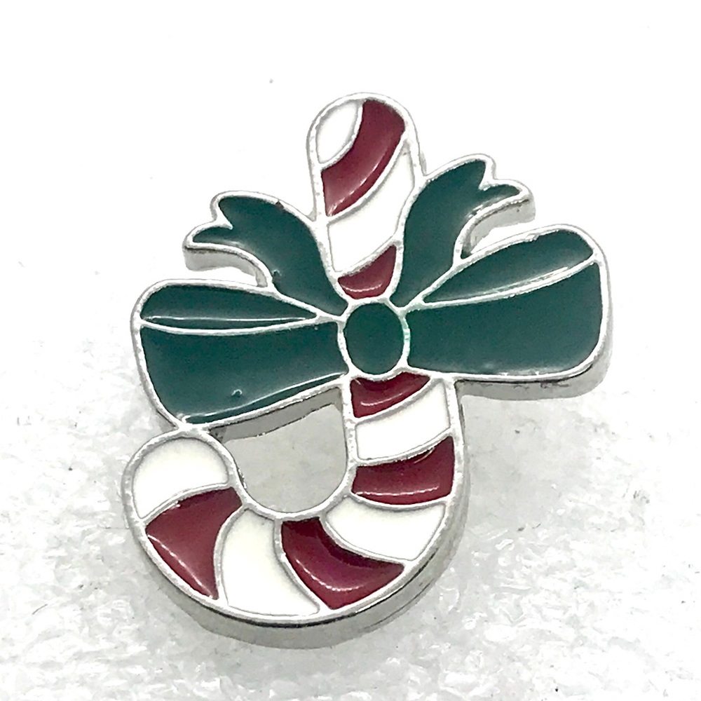 Christmas holiday Candy cane snap button 20mm gingersnaps ASN20